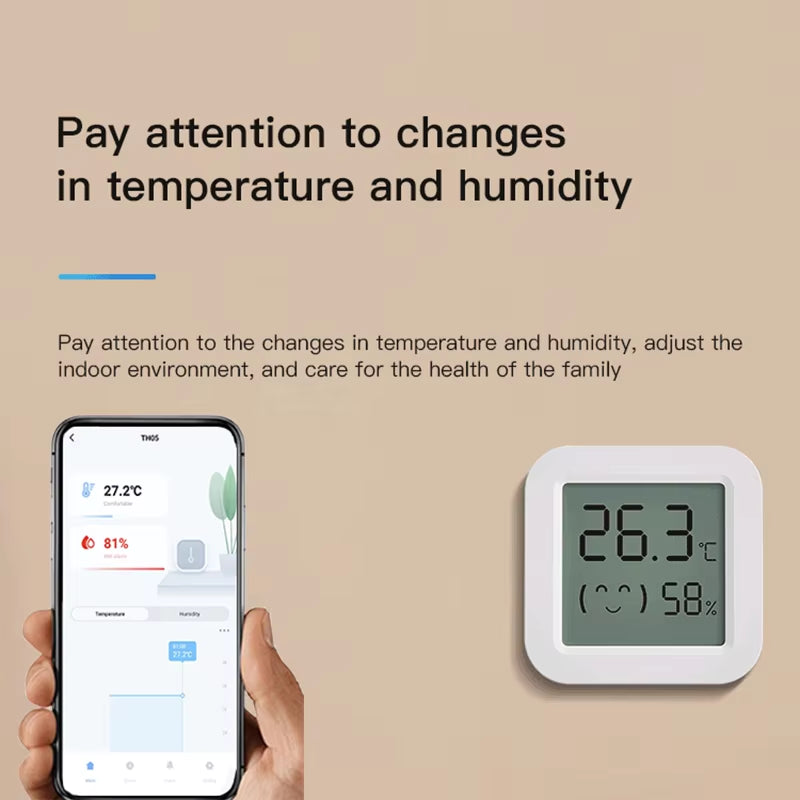 Tuya Zigbee Temperature Humidity Sensor Fridge Sensor Mini LCD Digital Display Bluetooth-Compatible Thermometer Hygrometer