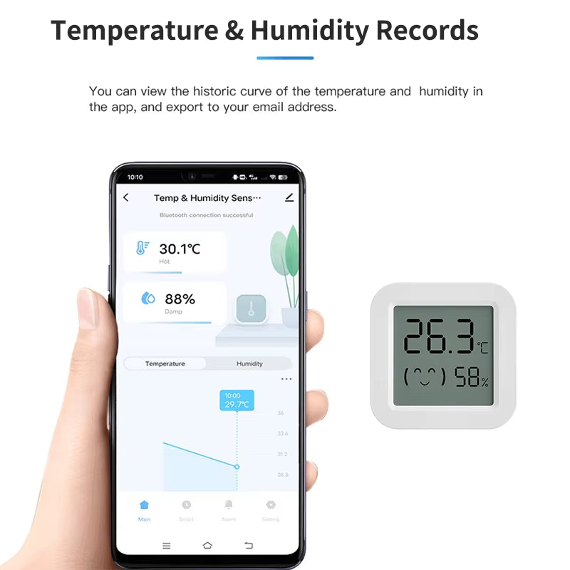Tuya Zigbee Temperature Humidity Sensor Fridge Sensor Mini LCD Digital Display Bluetooth-Compatible Thermometer Hygrometer