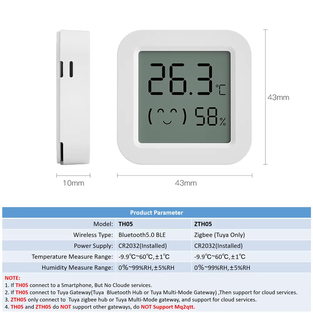 Tuya Zigbee Temperature Humidity Sensor Fridge Sensor Mini LCD Digital Display Bluetooth-Compatible Thermometer Hygrometer
